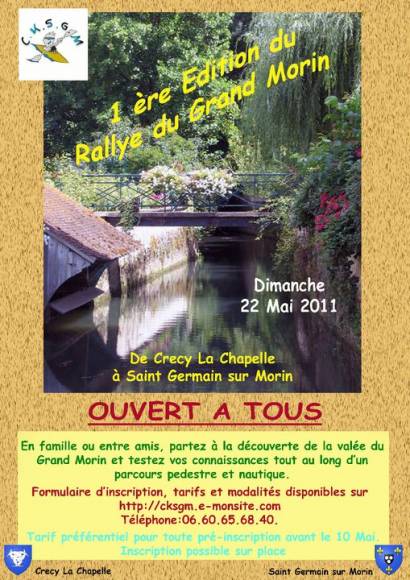 Rallye pedestre et canoe kayak du Grand Morin Crecy la Chapelle - Saint Germain sur Morin