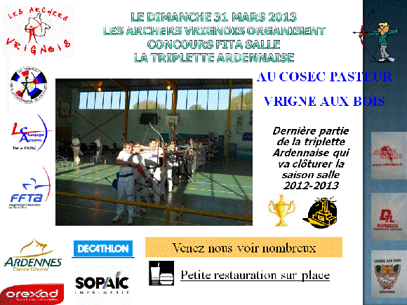 Fita salle du 31 mars 2013 3°partie de la Triplette Ardennaise