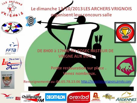Concours Tir à l\'arc salle de VRIGNE AUX BOIS du 13.10.2013