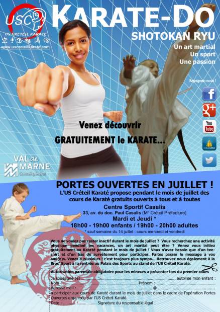 COURS DE KARATE PORTES OUVERTES EN JUILLET !
