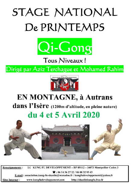 Stage de Taï Chi et Qi-Gong