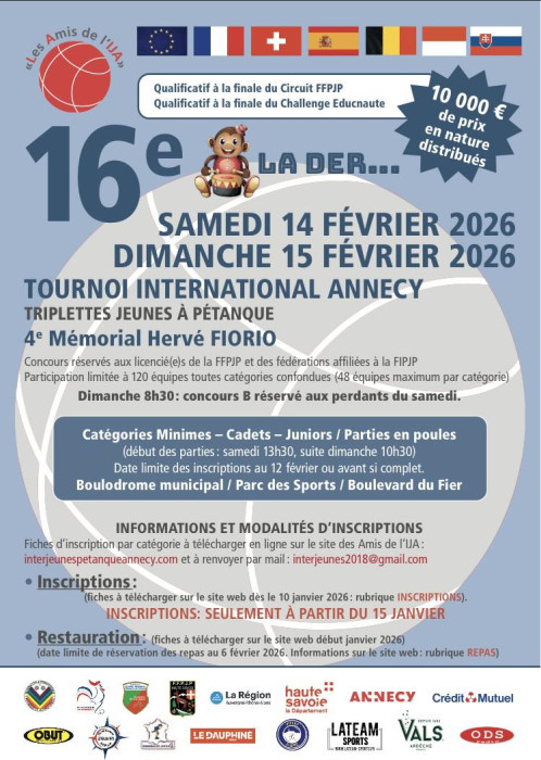 4e Mémorial Hervé Fiorio – Tournoi International d’Annecy de Pétanque (Triplettes Jeunes)
