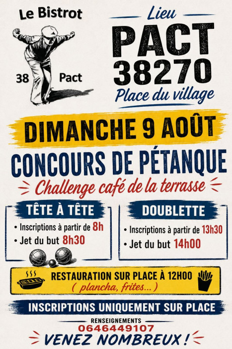 Concours de pétanque à Pact - 9 août