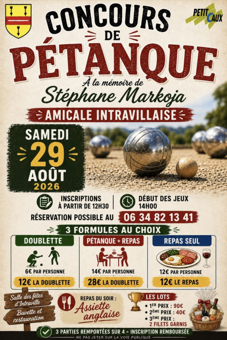 Concours de Pétanque Amicale Intravillaise à la mémoire de Stéphane Markoja - 29 août